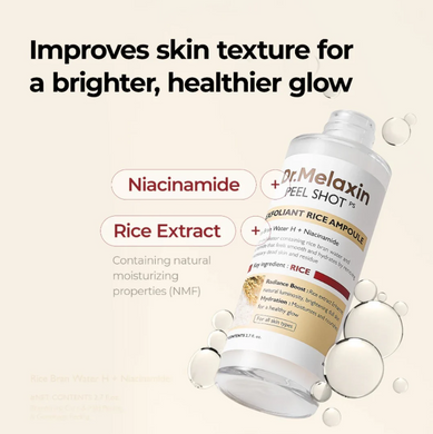 Фото Ампула для лица Dr. Melaxin Peel Shot Exfoliating White Rice Ampoule, 80 мл Peel Shot Exfoliating