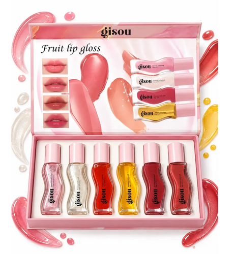 Подарунковий набір блисків для губ із глянцевим ефектом Gisou Fruit Lip Gloss Set 6 штук
