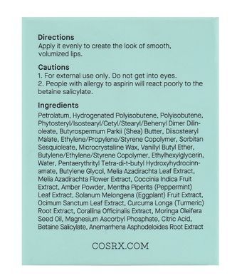 Фото Бальзам для увеличения губ Cosrx Refresh AHA BHA Vitamin C Lip Plumper 20g Cosrx AHA BHA 20