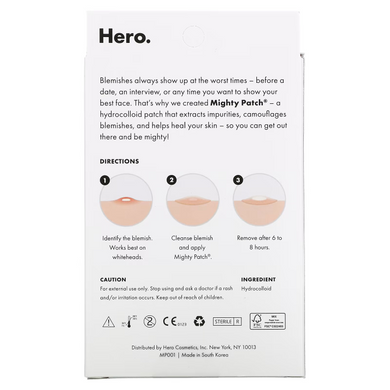 Фото Hero Cosmetics Mighty Patch гідроколоїдні пластирі від прищів Original 36