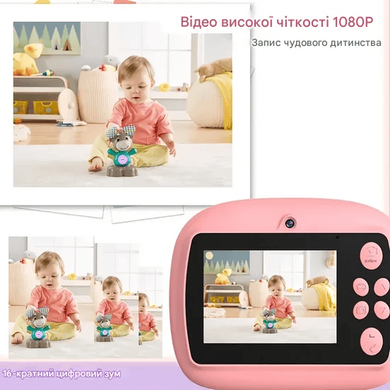 Фото Детская камера с мгновенной печатью DIY Instant Digital Camera DIY Pink