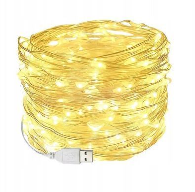 Фото Світлодіодна гірлянда usb 200 led довжина 20м крапля роси C61486-50w