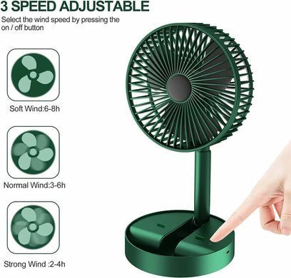 Фото Настольный вентилятор аккумуляторный Telescopic Folding Fan Folding Fan