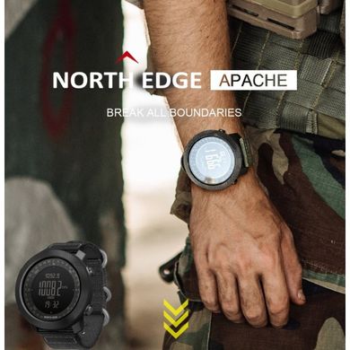 Фото Тактичний годинник North Edge Apache 3 Black з барометром та компасом 9870011