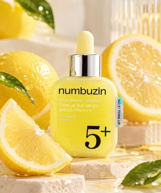 Сонцезахисна сироватка для обличчя Numbuzin No.5+ Glutathione Vitamin Tone-Up Sun Serum SPF50+ PA++++ 30 мл