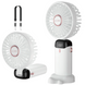 Вентилятор ручний з акумулятором та дисплеєм та ремінцем Led Digital Display Fan N15 White