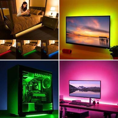 Фото Світлодіодна стрічка RGB з пультом 10 м від USB RGB SMD 5050 2835-20м