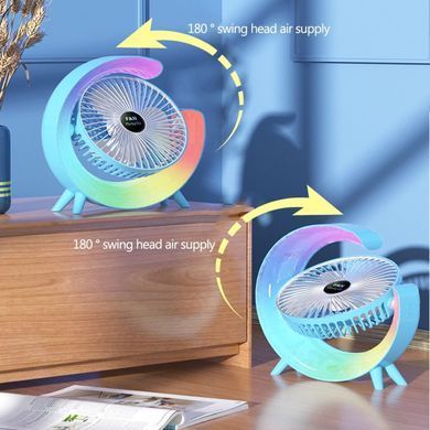 Фото Настільний вентилятор з RGB підсвічуванням Colorful Desktop Fan F13 F13 Blue