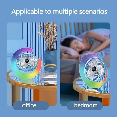 Фото Настільний вентилятор з RGB підсвічуванням Colorful Desktop Fan F13 F13 Blue
