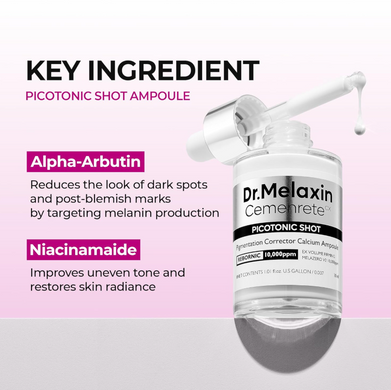 Фото Антивікова сироватка Dr.Melaxin Cemenrete Picotonic Shot Calcium Ampoule, 30 мл Picotonic Shot Calcium Ampoule