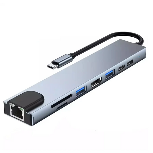 Фото Перехідник Хаб для ноутбука, телефону USB Type-C RJ 45 LAN 6789002