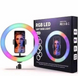 Кольцевая лампа MJ33 Rgb 33см со штативом 2м пульт в подарок