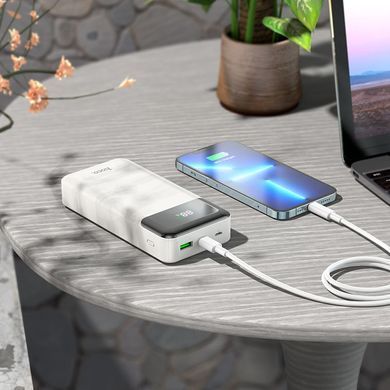 Фото Повербанк Hoco J102A Cool Figure 20000 mAh с быстрой зарядкой PD 20W QC 3.0 и дисплеем белый J102A білий