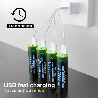 Фото Батарейки AA 3000 mAh, що перезаряджаються CITYORK CITYORK