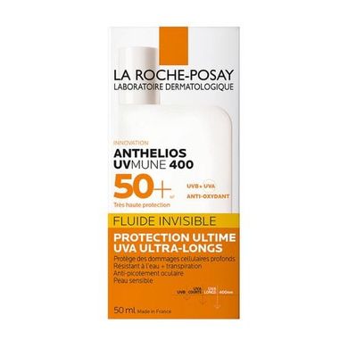 Фото Сонцезахисний флюїд для обличчя La Roche-Posay Anthelios UVmune 400 Invisible Fluid SPF 50+ для чутливої ​​шкіри, 50 мл Anthelios UVmune