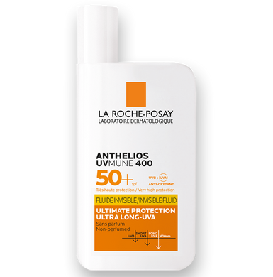 Фото Захисний флюїд проти гіперпігментації, 50 мл -  La Roche Posay Anthelios UVMune 400 Invisible Fluid SPF 50⁺  Fluid La Roche Posay