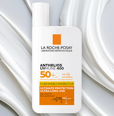 Фото Захисний флюїд проти гіперпігментації, 50 мл -  La Roche Posay Anthelios UVMune 400 Invisible Fluid SPF 50⁺  Fluid La Roche Posay