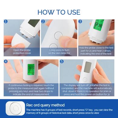 Фото Вимірювач вологості шкіри Skin Moisture Tester Tester