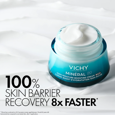 Фото Увлажняющий крем для лица Vichy Min&eacute;ral 89, 100H Creme Boost D`Hydratation, 50 мл 100H Boost D`Hydratation
