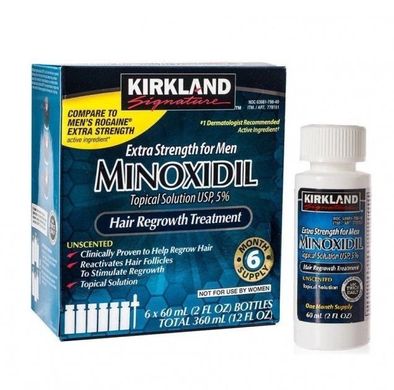 Фото Засіб для росту волосся 5% Minoxidil KIRKLAND 6 флаконів Minoxidil