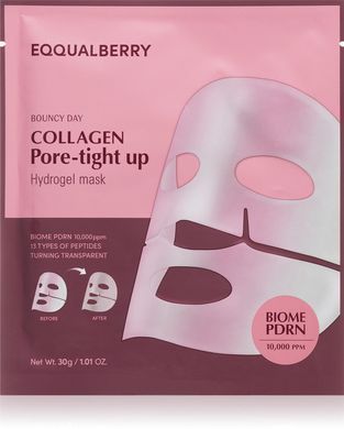 Коллагеновая гидрогелевая маска EQQUALBERRY Bouncy Day Collagen Pore-tight up Hydrogel Mask 30 г &times; 4 шт