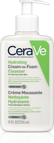 Фото Увлажняющая крем-пенка для умывания CeraVe Hydrating Cream-to-Foam Cleanser, 236 мл Hydrating Cream-to-Foam
