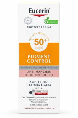 Сонцезахисний флюїд для всіх типів шкіри Eucerin Pigment Control SPF 50+ з Thiamidol 50 мл