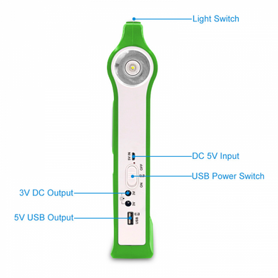 Фото Акумуляторний ліхтар із сонячною панеллю Power Bank 2400 mAh EP-038A 038