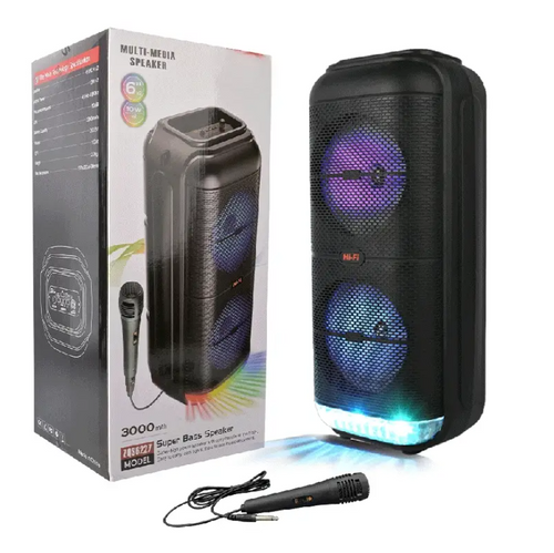 Фото Портативна акустична система ZQS6227 з мікрофоном та RGB-підсвіткою ZQS6227
