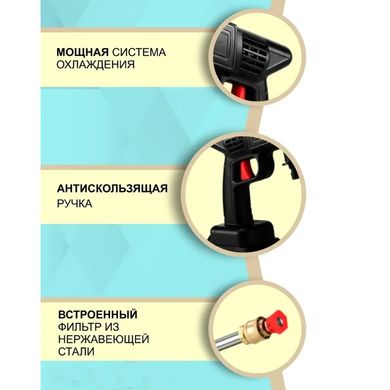 Фото Мийка високого тиску 68V з двома акумуляторами Cleaning Gun 1000W 8559