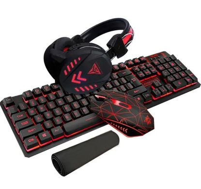 Фото Игровой проводной набор 4 в 1 клавиатура наушники мышка коврик KIT GAMER K59   K59