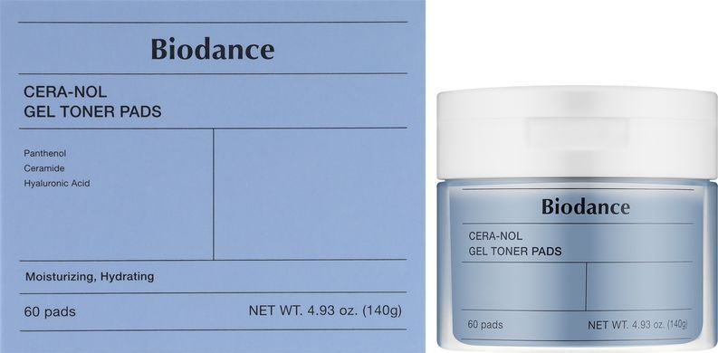 Фото Зволожуючі гелеві тонер-пади з колагеном Biodance Gel Toner Pads 60 шт Cera-nol