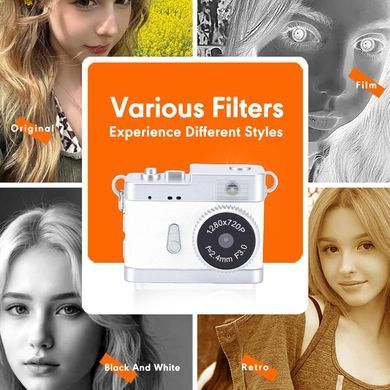 Фото Компактна камера-брелок Life Camera 0.96" IPS HD White