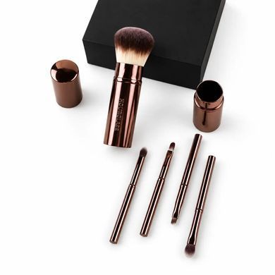 Фото Компактный набор кистей для лица и глаз 5 в 1 в футляре Hourglass Travel Brush Set Набір пензлів 5 в 1