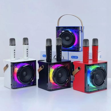 Фото Портативная караоке колонка с двумя микрофонами Bluetooth Speaker & 2 Microphones CL-227 Black CL-227