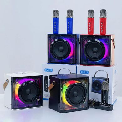 Фото Портативна караоке колонка з двома мікрофонами Bluetooth Speaker & 2 Microphones CL-227 Black CL-227