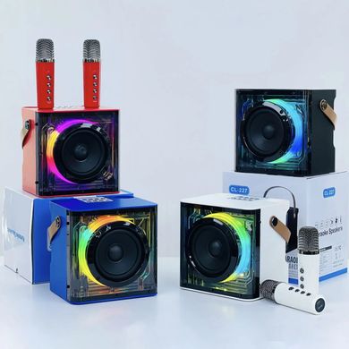 Фото Портативна караоке колонка з двома мікрофонами Bluetooth Speaker & 2 Microphones CL-227 Black CL-227