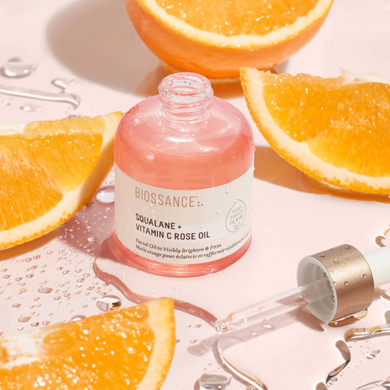 Фото Рожева олія для обличчя Biossance Squalane + Vitamin C Rose Oil, 30 мл Squalane + Vitamin C Rose Oil